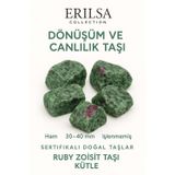 Sertifikalı Ham İşlenmemiş Ruby Zoisit (Anyolit) Taşı Kütle – El Taşı Tutku Denge Spiritüel Uyanış