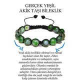 Sertifikalı Ham Işlenmemiş Yeşil Akik Taşı Bileklik - Makrome