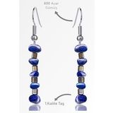 Sertifikalı Ham Kırık Taşlı Model Lapis Lazuli Taşı Küpe