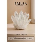 Sertifikalı Ham Kristal Kuvars Dikenli Enerji Taşı – Şeffaf Küme Şifa Kristali Meditasyon Objesi