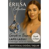 Sertifikalı Ham Lapis Lazuli Taşı Kolye – Gümüş Tel Sargılı 25-30 Mm Bilgelik Ve Güç Taşı