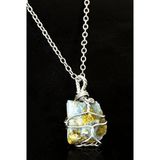 Sertifikalı Ham Tel Sargılı Larimar Taşı Kolye (Atlantis Taşı)