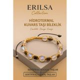 Sertifikalı Hidrotermal Kuvars Doğal Taş Bileklik - 8X8 Mm Canlılık Denge Ve Enerji Taşı