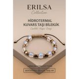 Sertifikalı Hidrotermal Kuvars Doğal Taş Bileklik - 8X8 Mm Canlılık Huzur Ve Enerji Taşı