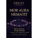 Sertifikalı Hipertansiyon Denge Enerji Bilekliği – Mor Aura Hematit Doğal Taş 6 Mm Ayarlanabilir