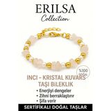 Sertifikalı İnci ve Kristal Kuvars Taşı Bileklik – Enerji Dengeleyici Şifa