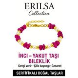 Sertifikalı İnci ve Yakut Taşı Bileklik – Enerji ve Zarafet