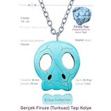 Sertifikalı İskelet Model Gerçek Firuze - Turkuaz Taşı Kolye