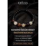 Sertifikalı Kahverengi Obsidyen Akik Oniks Bileklik - 8 Mm Doğal Taş Terahertz Aparatlı