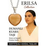 Sertifikalı Kalp Model Dumanlı Kuvars Taşı Kolye – Negatif Enerjiye Karşı Kalkan ve Ruhsal Arınma