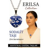 Sertifikalı Kalp Model Sodalit Taşı Kolye – Zihinsel Netlik ve İfade Gücü