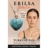 Sertifikalı Kalp Model Turkuaz Taşı Kolye Huzur ve Denge Sağlayan Doğal Taş