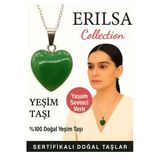 Sertifikalı Kalp Model Yeşim Doğal Taş Kolye – Yaşam Sevinci ve Şifa Verir