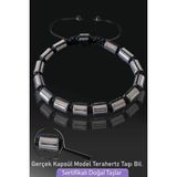 Sertifikalı Kapsül Model Gerçek Terahertz Taşı Bileklik - Titreşim Taşı