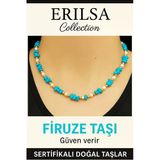 Sertifikalı Kırık Taşlı Model İnci – Firuze Taşı Kolye – Şifa ve Koruma Enerjisi