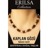 Sertifikalı Kırık Taşlı Model İnci – Kaplan Gözü Taşı Kolye – Koruma ve Güç Enerjisi