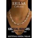 Sertifikalı Kırık Taşlı Model İnci - Kristal Kuvars Taşı Kolye