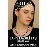 Sertifikalı Kırık Taşlı Model İnci - Lapis Lazuli Taşı Kolye