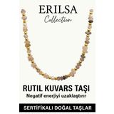 Sertifikalı Kırık Taşlı Model İnci - Rutil Kuvars Taşı Kolye