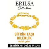 Sertifikalı Kırık Taşlı Model İnci – Sitrin Taşı Bileklik – Pozitif Enerji ve Bolluk