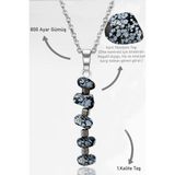 Sertifikalı Kırık Taşlı Model Karlı Obsidyen Taşı Kolye