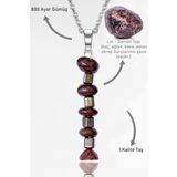 Sertifikalı Kırık Taşlı Model Lal - Garnet Taşı Kolye