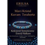 Sertifikalı Kolesterol Temizlenme Enerji Halkası – Mavi Kristal Kuvars Ve Terahertz 4 Mm