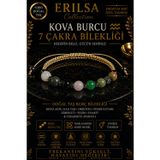 Sertifikalı Kova Burcu 7 Çakra Doğal Taş Bileklik - Ayarlamalı Unisex Lüks Hem Bileklik Hem Halhal