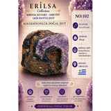 Sertifikalı Kristal Kuvars Ametist Akik Bantlı Jeot Doğal Taş Koleksiyonluk 5.5X8.5 Cm 356 Gr No102
