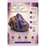 Sertifikalı Kristal Kuvars Ametist Akik Bantlı Jeot Doğal Taş Koleksiyonluk 8.5X5.5 Cm 204 Gr No103