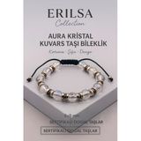 Sertifikalı Kristal Kuvars Doğal Taş Bileklik - 8X8 Mm Berraklık Huzur Ve Denge Enerjisi Taşı