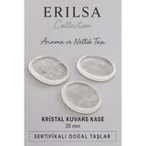 Sertifikalı Kristal Kuvars Doğal Taş Kase Kütle - 35 Mm Arınma Ve Netlik Taşı