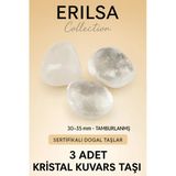 Sertifikalı Kristal Kuvars Taşı Doğal Taş Kütle – 3 Adet Parça Saf Ve Şeffaf