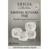 Sertifikalı Kristal Kuvars Taşı Doğal Taş Kütle 3 Adetli – Enerji Ve Şifa Taşı – 30-35 Mm