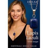 Sertifikalı Lapis Lazuli Doğal Taş Kolye - Kadın Erkek İçsel Güç ve Bilgelik Taşı