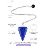 Sertifikalı Lapis Lazuli Taşı Pandül Sarkaç Hem Pandül - Hem Kolye