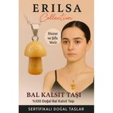 Sertifikalı Mantar Model Bal Kalsit Taşı Kolye Huzur Ve Şifa Veren Doğal Taş