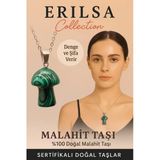 Sertifikalı Mantar Model Malahit Taşı Kolye - Denge Ve Şifa Veren Doğal Taş Kolye