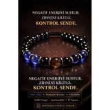 Sertifikalı Mavi Akik Dumanlı Kuvars Obsidyen Bileklik 8 Mm Terahertz Aparatlı Unisex