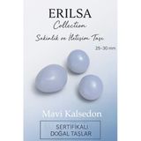 Sertifikalı Mavi Kalsedon Taşı Kütle 25–30 Mm Sakinlik İletişim Ve Duygusal Denge Taşı