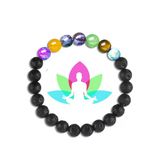 Sertifikalı Meditasyon Doğal Taş Lav Opal Akik Lapis Ametist Aventurin Kaplan Gözü 7 Çakra Bileklik