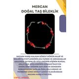 Sertifikalı Mercan Doğal Taş El Yapımı Tasarım Bileklik