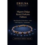 Sertifikalı Migren Dalga Kesici Frekans Halkası – Mavi Kalsedon (Chalcedony) 4 Mm Ayarlanabilir