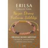 Sertifikalı Nazar Direnç Frekansı Koruma Enerjisi Bilekliği - Orange Kuvars Kristali