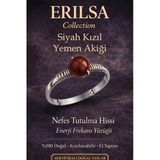 Sertifikalı Nefes Tutulma Hissi Yüzüğü – Siyah Kızıl Yemen Akik Ayarlamalı İnce Kasa Akrep Koç Aslan