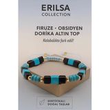 Sertifikalı Obsidyen Dorika Firuze Taşı Bileklik – Kalabalıkta Fark Edil, Enerjini Kor