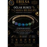 Sertifikalı Oğlak Burcu 7 Çakra Doğal Taş Bileklik - Ayarlamalı Unisex Lüks Hem Bileklik Hem Halhal
