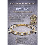 Sertifikalı Opal Taşı Bileklik - 5 Mm Küp Kesim Terahertz Doğal Taş Ayarlanabilir Lüks Minimal