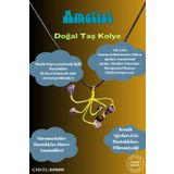 Sertifikalı Orijinal Doğal Taş Ametist Taşı El Yapımı Bakır Tel Sarma Kolye
