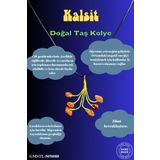 Sertifikalı Orijinal Doğal Taş Kalsit Taşı El Yapımı Bakır Tel Sarma Kolye